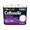 Cottonelle Ultra ComfortCare Toilet Paper, 18 Mega Rolls, 284 Sheets per Roll (5,112 Total)