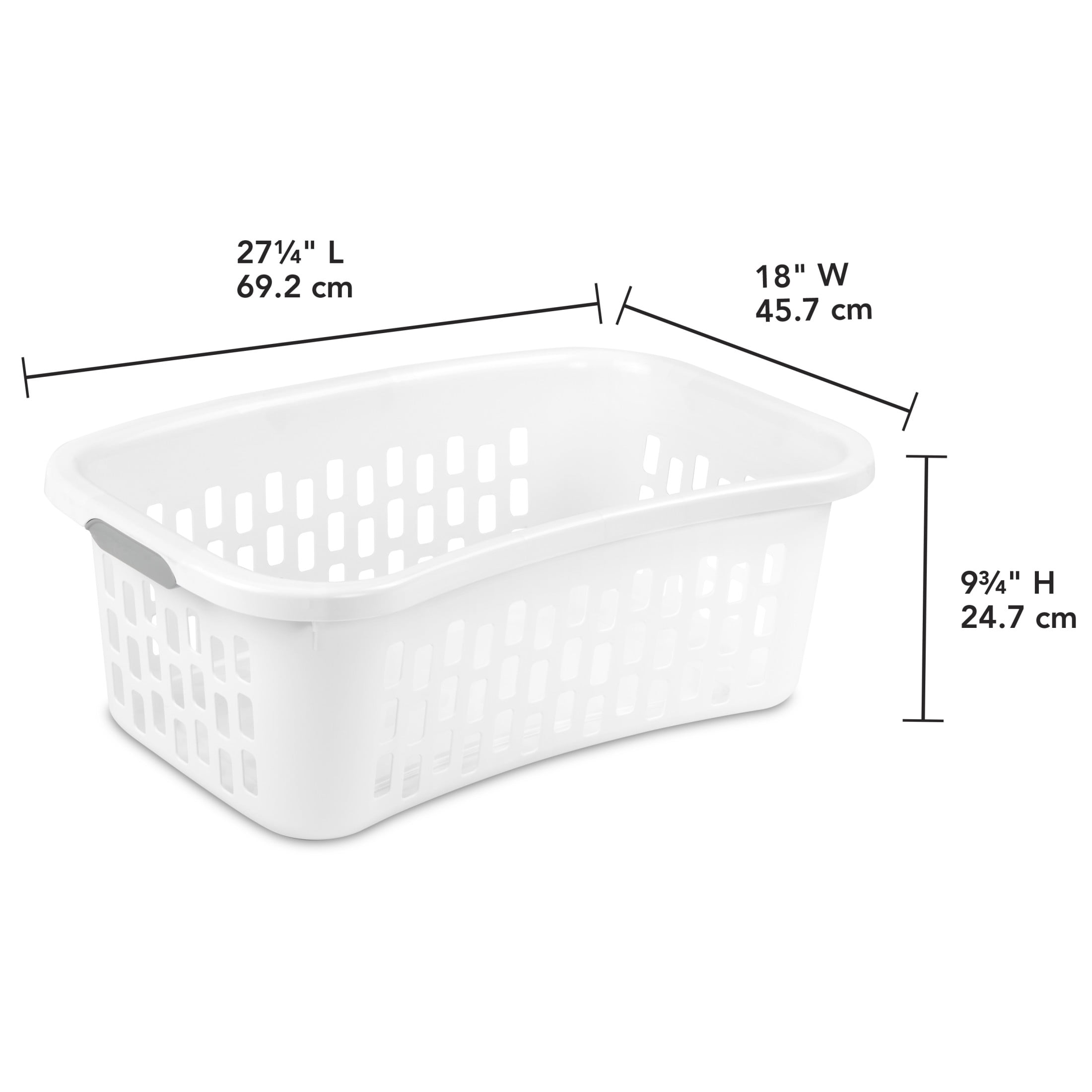 Sterilite 1.5 Bushel HipHold Laundry Basket, Contoured Shape and Comfort Handles for Easy Carrying, White, 6 Count