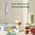 thumbnail image 6 of Silver Handheld Milk Frother Wand with Stand for Coffee, Rechargeable Electric Whisk with 3 Heads 3 Speeds Drink Mixer Coffee Frother For Latte, Cappuccino, Hot Chocolate, Egg, 6 of 8