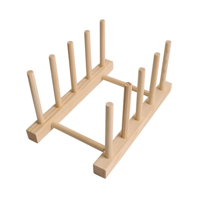 Moyic Rejilla para escurrir platos de madera multifuncional, organizador de cocina que ahorra espacio, soporte para tapa de olla de cocina Cocina y Comedor 4 rejillas