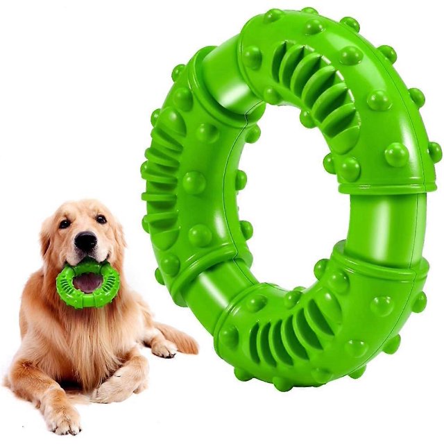 Dog Toys for Aggressive Chewers Large Breed, Non-Toxic Natural Rubber Durable Indestructible Dog Toys for Medium and Large Dogs to Chew, (Green)