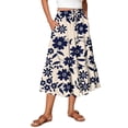 thumbnail image 2 of Long Skirt for Women Floral Print Pleated Flowy Maxi Skirts Casual Drawstring High Waisted A Line Skirts Women Clothing, 2 of 6