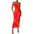thumbnail image 1 of Vestido PRETTYGARDEN Maxi Bodycon Floral Strapless M, 1 of 6
