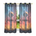 thumbnail image 6 of Yayeee Window Curtains Light Filtering 63"x52" Grommet Panel Pair Home Living Room Decor, Astronaut at Dawn, 6 of 7