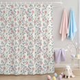 thumbnail image 2 of Shower Curtain Pink Daisy Green Leaf Shower Curtains for Bathroom Decor, Waterproof Polyester Shower Curtain Set with Hooks, Extra Long 72" x 84" Spring Floral Plant, 2 of 9