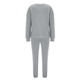 thumbnail image 2 of Gibobby Conjunto de Pantalones para Mujer Conjunto de cuello redondo de Color sólido a la de otoño e invierno para mujer, conjunto de suéter con pantalones la(Gris,M), 2 of 5