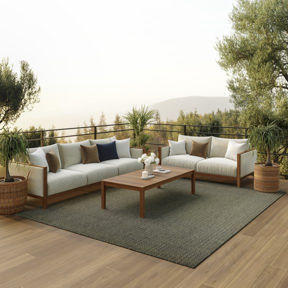 Nourison Tulum 6' x 9' Olive Outdoor Rug