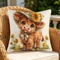 thumbnail image 3 of Bomd Highland Cow Decorative Throw Pillow Covers , Decorative Floral Farm Animal Design, Modern Square Home Decorative Pillowcases Cushion Cases for Sofa Bed Chair, 17.7x17.7 Inch, 3 of 6