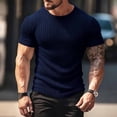 thumbnail image 2 of biudgviw Men's Muscle T-Shirt Summer Textured Short Sleeve Athletic Shirts Casual Stylish Crewneck Slim Fit Tops for Gym Workout, 2 of 7