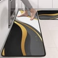thumbnail image 2 of Kitchen Rugs Sets Of 2,Black White Gold Wave Marble Anti Fatigue Kitchen Mat Rugs Non Slip Washable,Decorative Kitchen Floor Mats for Kitchen,Sink,Laundry,17"x47"+17"x47", 2 of 5