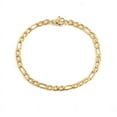 thumbnail image 4 of Lordgold Figaro Link Chain Bracelet Female 14K Yellow Gold Charm Bracelets Chain Bracelets for Women Man Jewelry Gifts, 4 of 6