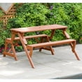 thumbnail image 2 of Leisure Season Wood Convertible Picnic Table & Garden Bench in Medium Brown, 2 of 7