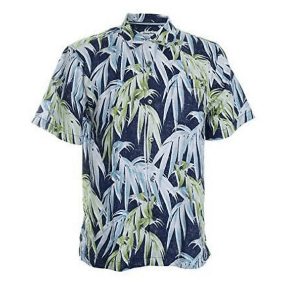 $118 Tommy Bahama Men's, Perfect Palmday Linen Camp Shirt, Ocean Deep, M