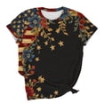 thumbnail image 5 of VKOYWKM 4th of July Shirts for Women American Flag Print Top Patriotic Independence Day Tee Short Sleeve Crew Neck Casual Summer USA Flag Graphic T Shirt, 5 of 5