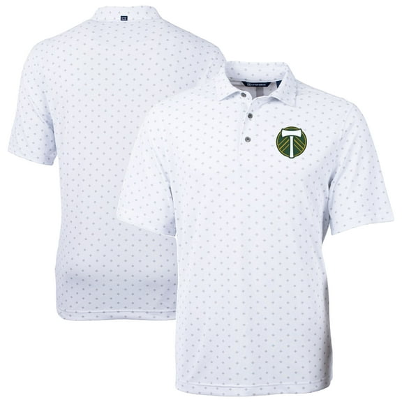 Men's-Cutter & Buck  White Portland Timbers Big & Tall Virtue Eco Pique Tile Print Recycled Polo
