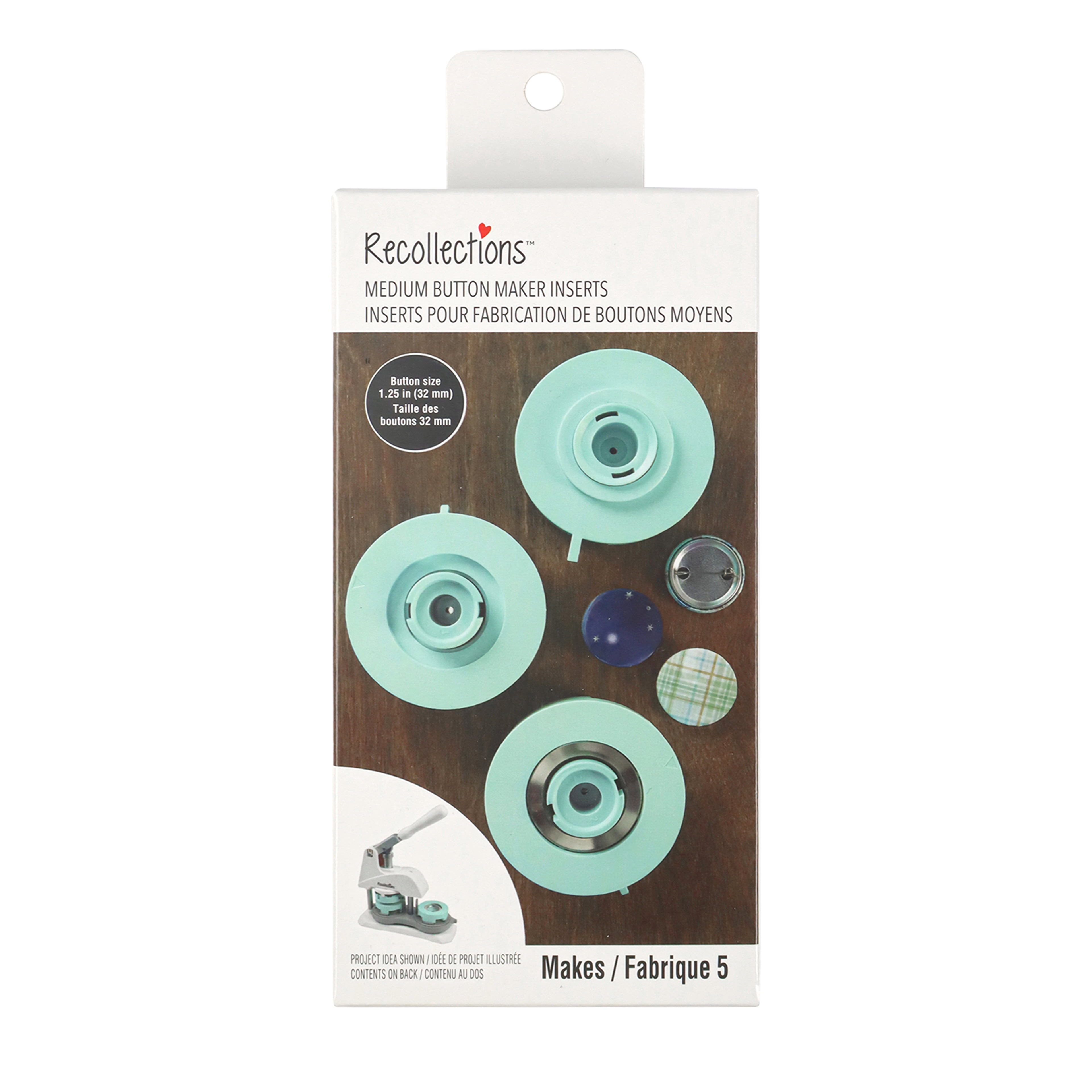 Recollections Medium Button Maker Inserts, 6 Pack