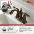 thumbnail image 4 of Delta Linden Two Handle Centerset Bathroom Faucet with Metal Drain Assembly in Venetian Bronze 2594-RBMPU-DST, 4 of 5