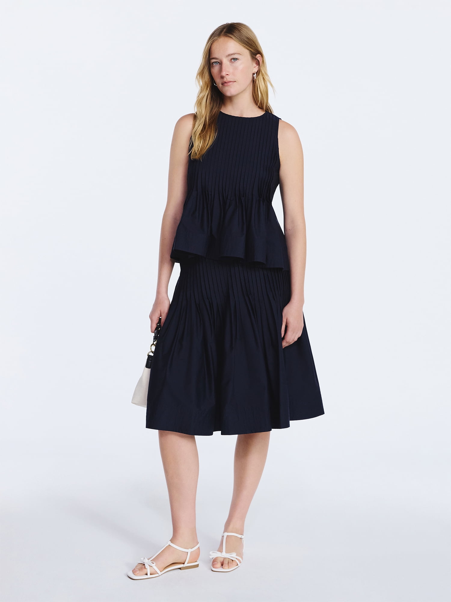 Free Assembly Women's Sleeveless Pintuck Peplum Top, Sizes XS-XXL