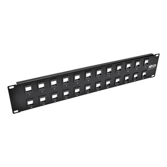 24-Port Keystone Blank Patch Panel RJ45, USB, HDMI, Cat5e, Cat6