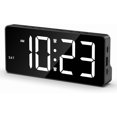 thumbnail image 1 of JXTZ Digital Alarm Clock, 7 Inch Large LED Display Bedside Clock with 5 Levels Brightness Adjustment, Digital Clock for Bedroom with Date, 12/24H, 3-Levels Volume, 4 Alarm Modes, DST, Night Mode, 1 of 7