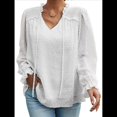 thumbnail image 1 of Blusa Informal de Verano para Mujer, con Lunares Suizos, Cuello en V, Larga, Holgada y Elegante, Ideal para Oficina. M, 1 of 10