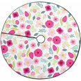 thumbnail image 1 of FMSHPON Cute VintageRustic Flowers Xmas Christmas Tree Skirt Stand Mat for Holiday Party Decoration Indoor Outdoor 48 inches, 1 of 3