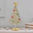 thumbnail image 3 of Neoyler Tabletop Metal Christmas Ornament Display Stand Christmas Decorations Christmas Tree Ornaments Sturdy Wrought Iron Star Top Desktop Holder for Home Office 12.6 in Gold, 3 of 4