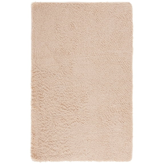 SAFAVIEH Rainbow Rosalin Solid Shag Area Rug, Beige, 8' x 10'