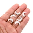 thumbnail image 4 of Moon Charm, 50Pcs Moon Pendants Bulk Mini Moon Charm Pendants Hollow for Jewelry Making, Silvery, 4 of 5