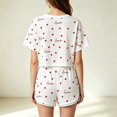 thumbnail image 2 of VONCOS Womens Pink Heart Print Pajama Set Short Sleeve High Waist Shorts Summer Loungewear 2 Piece Soft Knit Sleepwear,Size XL, 2 of 4