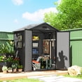 thumbnail image 2 of Outsunny 6' x 4.5' Lockable Outdoor Storage Shed with Double Doors Vent, 2 of 10