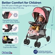 Kolcraft Cloud Sport Girl Lightweight Stroller for Child/Toddler, Coral