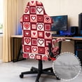 thumbnail image 4 of Xoenoiee Heart Love Grid Pattern Universal Gaming Chair Cover with Armrest Covers, Stretchable Non-Slip Fabric Gaming Chair Protector Valentine's Day Decor for Reclining, Swivel & Boss Chairs, 4 of 7
