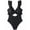 Black, variant on One Piece Swimsuit for Women Tummy Control Ruffle Bathing Suit V Neck Ruched Swim Suit Slimming Cutout Swimwear Black S
