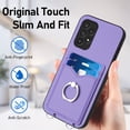 thumbnail image 5 of for Samsung Galaxy A13 4G Case, Card Holder Wallet Case, Ring Holder Stand, Wrist Hand Strap, PU Leather Anti-Scratch Shockproof Protective Flip Phone Cover for Samsung Galaxy A13 4G Case, Purple, 5 of 7