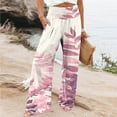 thumbnail image 2 of Ayfxijin Work Pants Women Casual Comfortable Printing Pockets Elastic Waist Straight Loose Pants, 2 of 5