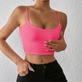 thumbnail image 4 of MIXUE Tank Top for Women Summer Solid Color Spring Sexy Crop Strap Inner Camisole Vest Sportwear,Pink,M, 4 of 5