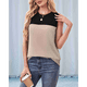 thumbnail image 5 of Camiseta Sin Mangas Informal de Verano con Cuello Redondo y Bloques de Color para Mujer, Color Negro y Albaricoque XL, 5 of 8