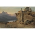 thumbnail image 2 of George Chinnery 24x17 Gold Ornate Framed and Double Matted Museum Art Print Titled - Ruins of a Temple, Sunset, 2 of 4