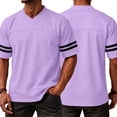 thumbnail image 5 of Domuza Football Jerseys for Men Replica Plain Workout Sport Game Shirts Casual Outwear Light Purple L, 5 of 5