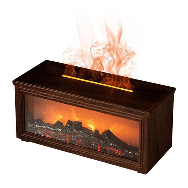 3D Flame Oil Diffuser Humidifier With Remote Control 280ml Aroma Mist Maker For Home Bedroom Atmosphere Timer Auto Off 7 Color LED Night Light