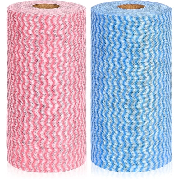 Reusable Household & Kitchen Wipes, Disposable Cleaning Cloths, Wash Rags in 2 Rolls of 80 Sheets (8*3in)