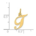 thumbnail image 3 of 14K Yellow Gold Charm Pendant Themed 16 mm 13-17 Small Fancy Script Initial T, 3 of 3