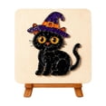 thumbnail image 2 of Sea Glass Craft Kit for Halloween, Featuring Glossy Mosaic Cat Design with Wooden Easel and Tweezers for Classroom Activities and Home Decor, Adorable Diy Stained Glass Art, 2 of 7