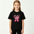 thumbnail image 2 of Cutie Pi Math Girls Graphic Tee, Funny Leopard School Day 100% Cotton Kids Short Sleeve T-Shirt, 2 of 5
