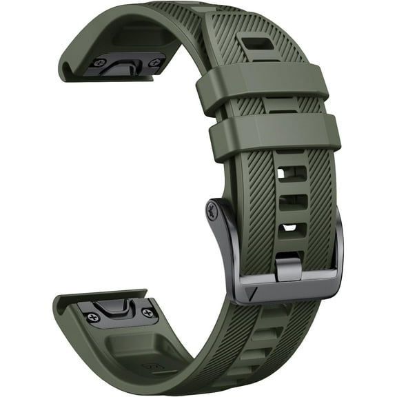 Tianle Compatible with Fenix 5 Band 22mm Width Soft Silicone Watch Strap for Fenix 5 Plus/Fenix 6/Fenix 6 Pro/Fenix 7/exip/Forerunner 935/945/Approach S60/Quatix 5 (Army Green)