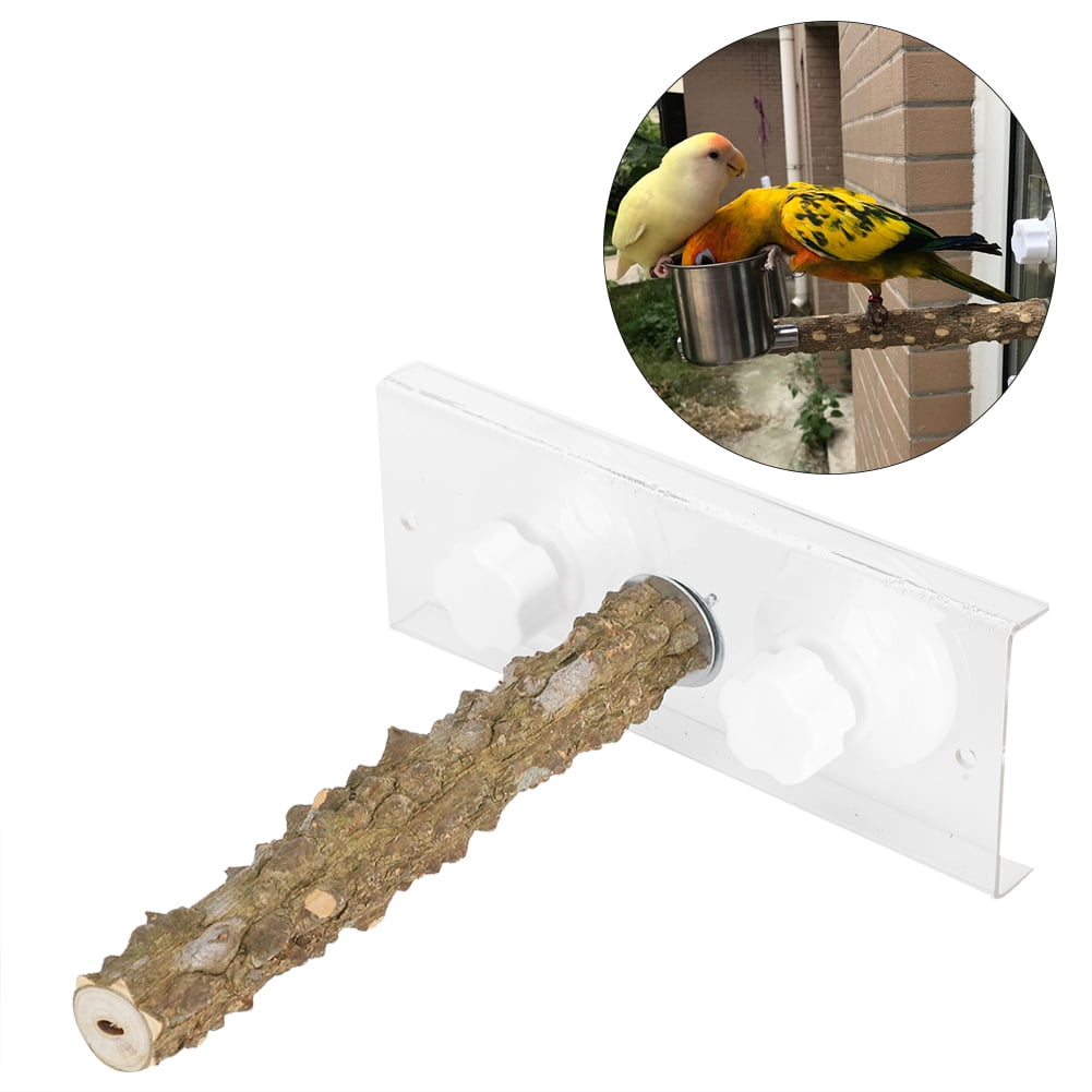 Rdeghly 20CM Pet Bird Shower Standing Rod Parrots Outdoor Portable Wood