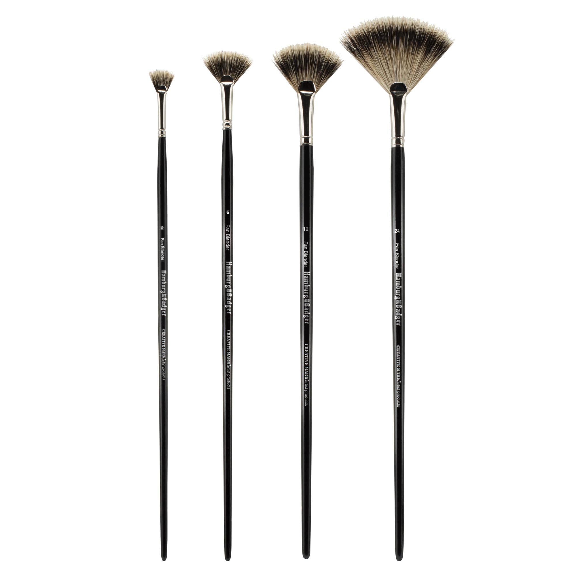 Creative Mark Hamburg Premiere Professional Oil Painting Brushes - Fan #2 Oil Paint Brush - Handmade in Germany, Natural & Synthetic Hair Blend, Long Triple-Lacquered Birch Handle