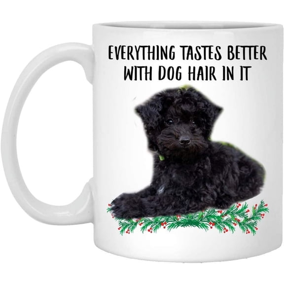 Funny Saying Gifts For Pet Lovers Maltipo Black Everything Tastes Better With Dog Hair In It Christmas 2022 Gifts Coffee Mug White 11 Oz
