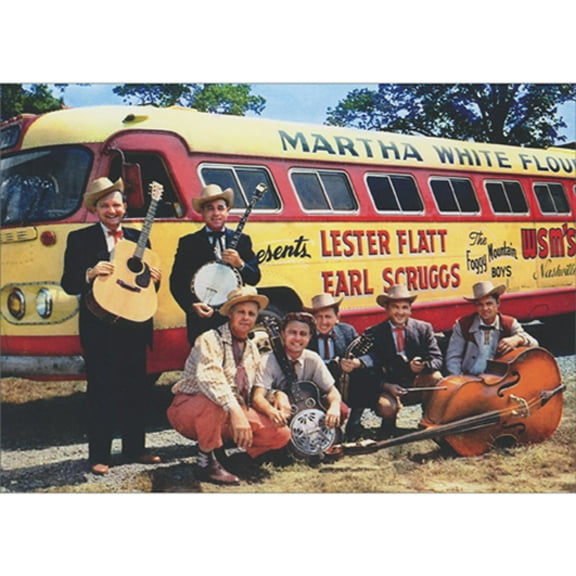Avanti Press Lester Flatt, Earl Scruggs and the Foggy Mountain Boys with Tour Bus Masculine Birthday Card